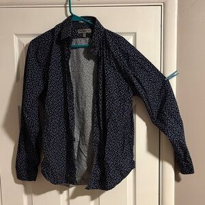 Express Dark Navy Mini Floral Shirt